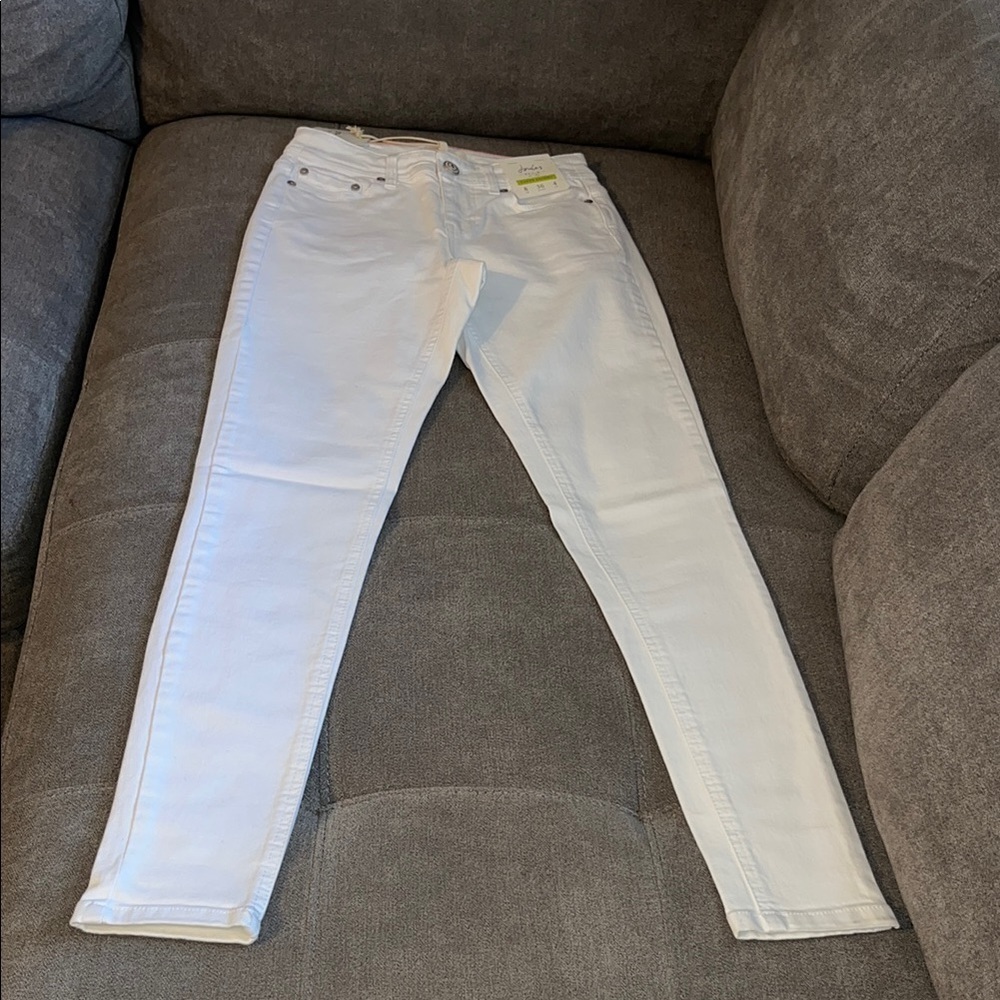 Joules White Skinny Jeans Full-Length Solid Color